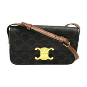 Celine Claude shoulder bag Tan Triomphe canvas